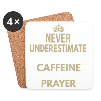 Ne sous-estimez jamais une femme alimentée par la caféine - Dessous de verre (lot de 4) - blanc - Devant