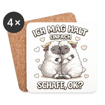 Ich Mag Halt Einfach Walliser Schwarznasenschaf - Untersetzer (4er-Set) - Weiß - Vorne