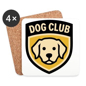 Dog School Logo Golden Retriever Dog Club - Coasters (set of 4) - white - Front