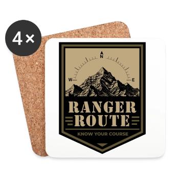 Ranger Route Outdoor Trekking - Untersetzer (4er-Set) - Weiß - Vorne