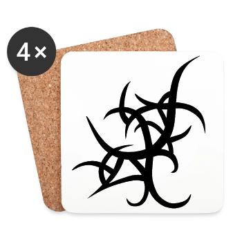 Stammes-Tattoo-Design - Untersetzer (4er-Set) - Weiß - Vorne