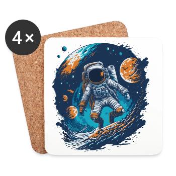 Astronaut in Space - Coasters (set of 4) - white - Front