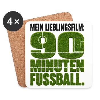 Mein Lieblingsfilm: 90 Minuten Fussball - Untersetzer (4er-Set) - Weiß - Vorne