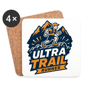 Ultra Trail Runner - Untersetzer (4er-Set) - Weiß - Vorne