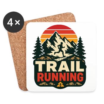 Trailrunning - Untersetzer (4er-Set) - Weiß - Vorne