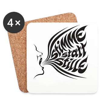 L’humain est une déclaration d’attitude qui dit - Dessous de verre (lot de 4) - blanc - Devant