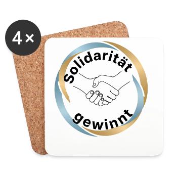 Solidarität Menschenrechte Statement Motiv - Untersetzer (4er-Set) - Weiß - Vorne