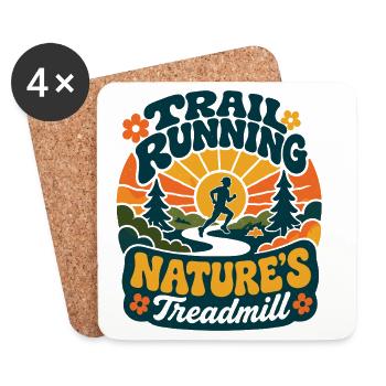 Trail Running Nature’s Treadmill Retro - Coasters (set of 4) - white - Front