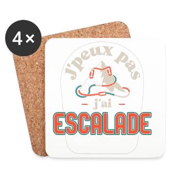 J'peux pas j'ai Escalade - Dessous de verre (lot de 4) - blanc - Devant