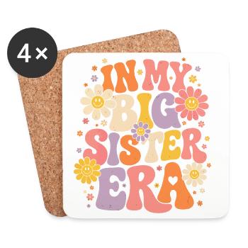 In My Big Sister Era Retro | Big Sister Gift - Coasters (set of 4) - white - Front
