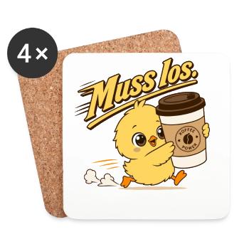 Chick Coffee Must Go Coffee Lovers - Coasters (set of 4) - white - Front