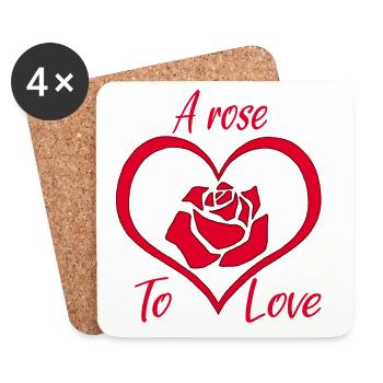 A rose to love - Coasters (set of 4) - white - Front