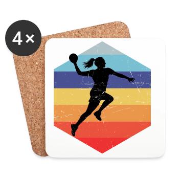 Handball Playing Gift Idea for the Circle Runner - Coasters (set of 4) - white - Front