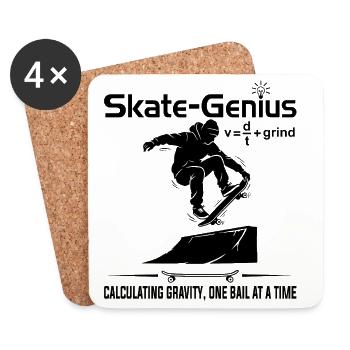 Skate-Genie im Grind - Untersetzer (4er-Set) - Weiß - Vorne