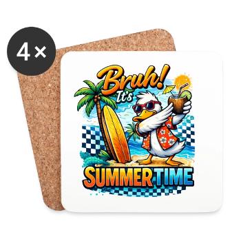 Scald! It's Summer Time – Beach & Tropics Summer - Coasters (set of 4) - white - Front