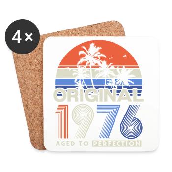 Original 1976 Vintage Retro Geburtstag Geschenk - Untersetzer (4er-Set) - Weiß - Vorne