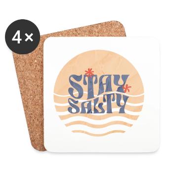 Stay Salty Waves Kunst - Untersetzer (4er-Set) - Weiß - Vorne