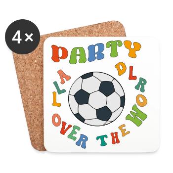 Fête de football haute en couleur dans le monde - Dessous de verre (lot de 4) - blanc - Devant