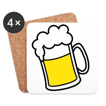 Bière - Dessous de verre (lot de 4) - blanc - Devant