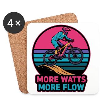 Retro E-MTB Sunset Plus de Watts Plus de Débit - Dessous de verre (lot de 4) - blanc - Devant