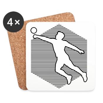 Geschenkidee für einen Faustball-Fan mit Faustball - Untersetzer (4er-Set) - Weiß - Vorne