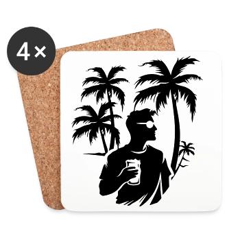 Party Silhouette Holiday - Coasters (set of 4) - white - Front