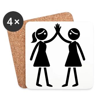 Friendship Girls Best Friend - Coasters (set of 4) - white - Front