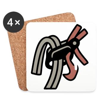 Belay Device Climbing Carabiner Bouldering - Coasters (set of 4) - white - Front