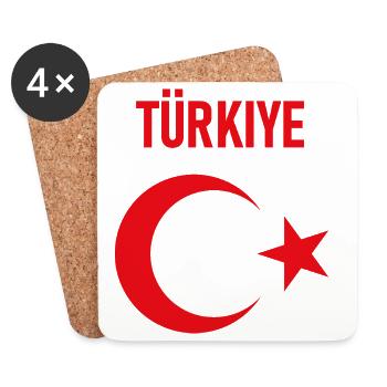 TÜRKEI TÜRKIYE TÜRKISCHE Europa Sport Fan - Untersetzer (4er-Set) - Weiß - Vorne
