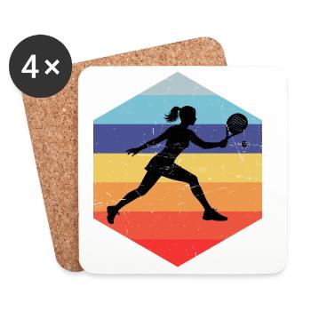 Padel Accessories Gift Idea for Padel Beginners Fans - Coasters (set of 4) - white - Front