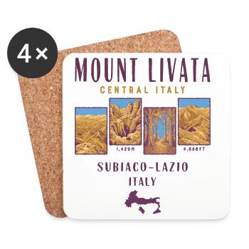 Mount Livata Italy -Hiking Adventure Travel  - Dessous de verre (lot de 4) - blanc - Devant