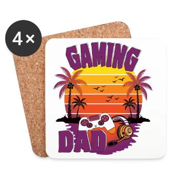 The Gaming DAD - Gamer Papa - Untersetzer (4er-Set) - Weiß - Vorne