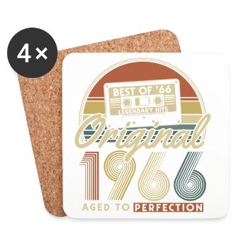 60. Geburtstag1966 Jahrgang Vintage Geschenk  - Untersetzer (4er-Set) - Weiß - Vorne