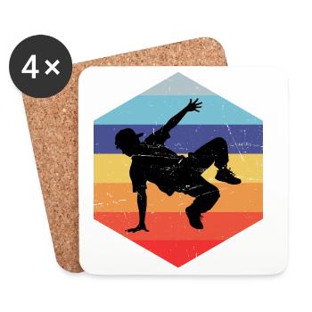 Idée de cadeau pour le danseur hip-hop avec breakdance - Dessous de verre (lot de 4) - blanc - Devant
