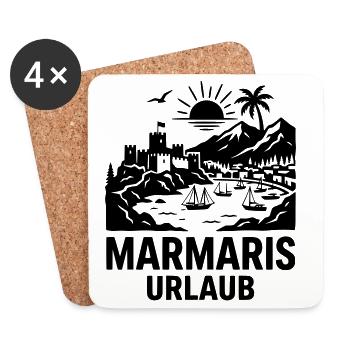 Marmaris Urlaub Türkei - Untersetzer (4er-Set) - Weiß - Vorne