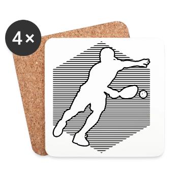 Pickleball Coach Gift for Pickleball Game Fans - Coasters (set of 4) - white - Front