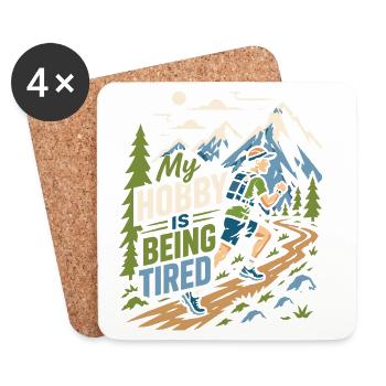 Trailrunning – Mein Hobby ist, müde zu sein - Untersetzer (4er-Set) - Weiß - Vorne