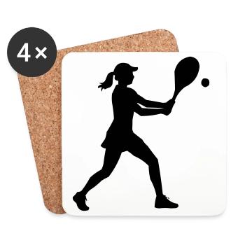 Joueur de tennis - Dessous de verre (lot de 4) - blanc - Devant