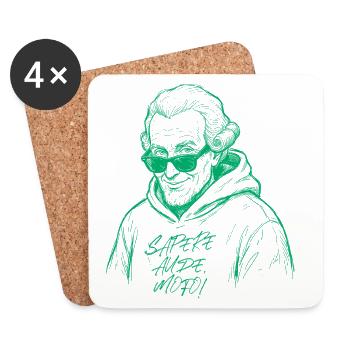 Sapere Aude ! Vert - Dessous de verre (lot de 4) - blanc - Devant