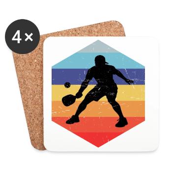 Cadeau pour joueur de pickleball pour les fans de pickleball pro - Dessous de verre (lot de 4) - blanc - Devant