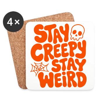 Stay Creepy Stay Weird Halloween - Untersetzer (4er-Set) - Weiß - Vorne