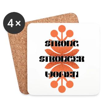 Strong Stronger Women Feminist Empowerment Design - Coasters (set of 4) - white - Front