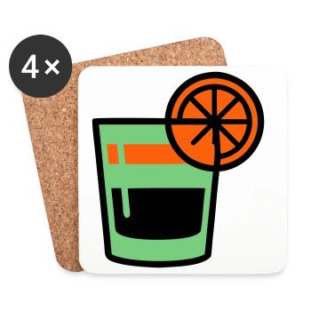 Cocktail Glass Logo - Coasters (set of 4) - white - Front