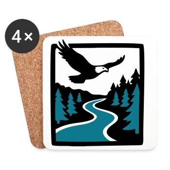 Eagle River Forest Graphic - Coasters (set of 4) - white - Front