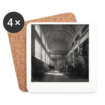 Lost Place Moose Art noir & blanc Crime animalier - Dessous de verre (lot de 4) - blanc - Devant