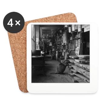Beaver in the Wood Shop Vintage Retro Animal Crime - Coasters (set of 4) - white - Front