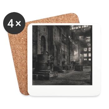 Lost Places Factory Retro Ravens Animal Crime Ruin - Coasters (set of 4) - white - Front