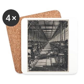 Lost Places Fox Retro Industrie Crime Animal - Dessous de verre (lot de 4) - blanc - Devant
