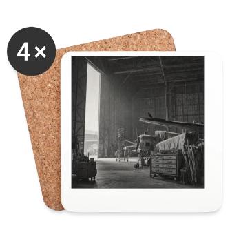 Raven dans l’avion Lieu perdu Crime animal vintage - Dessous de verre (lot de 4) - blanc - Devant
