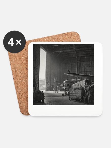 Rabe auf Flugzeug Lost Place Vintage Animal Crime - Untersetzer (4er-Set) - Weiß